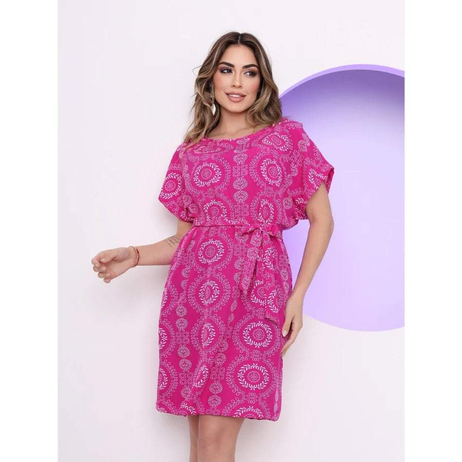 Vestido Crepinho Estampado