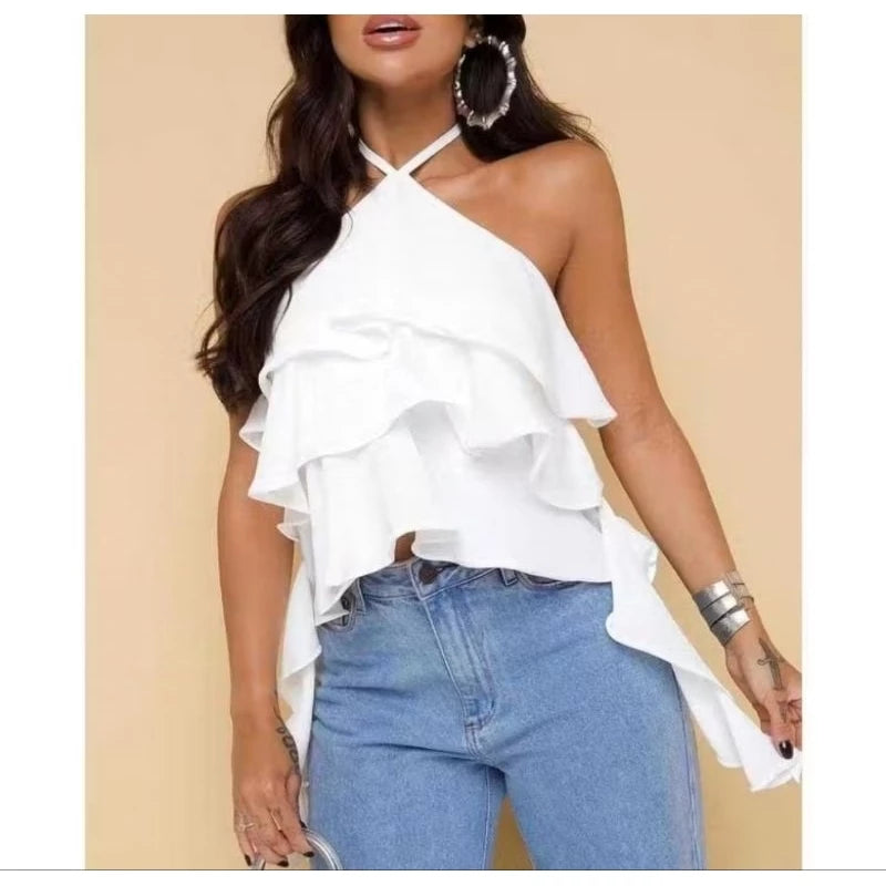 Blusa Feminina Bata de Verão com 3 Babados Luxuosa