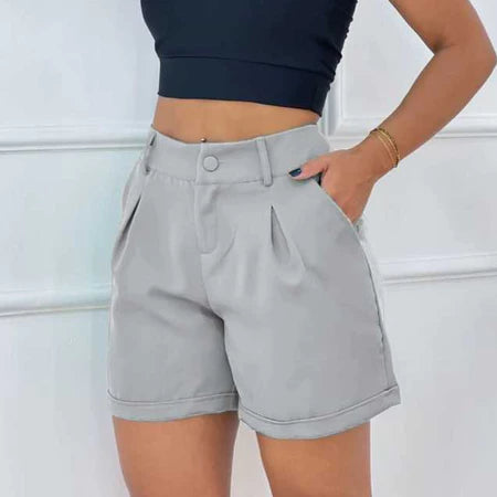 Short Feminino Alfaiataria Plissado Elegante e Confortável
