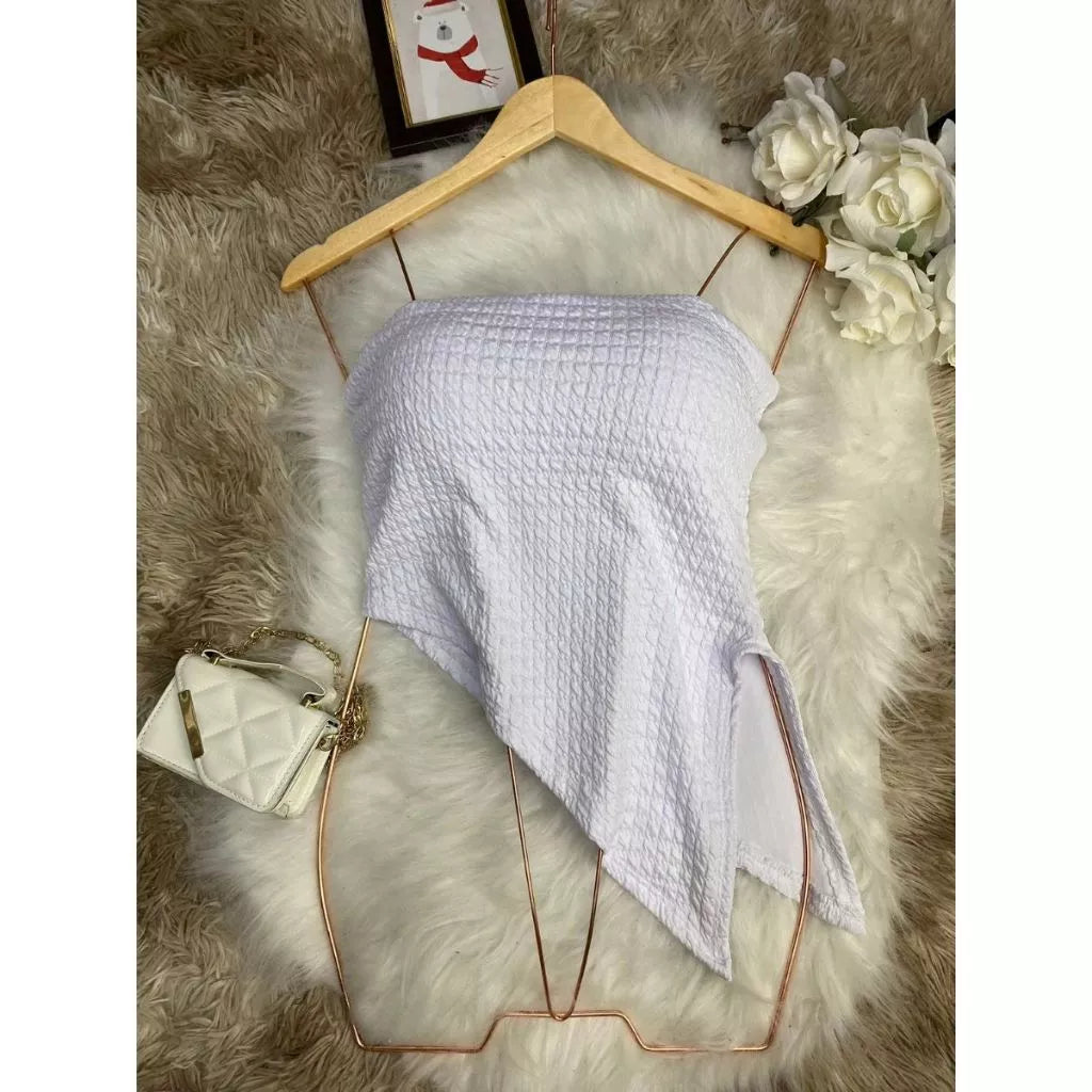 Blusa Tomara que Caia Assimétrica Bubble