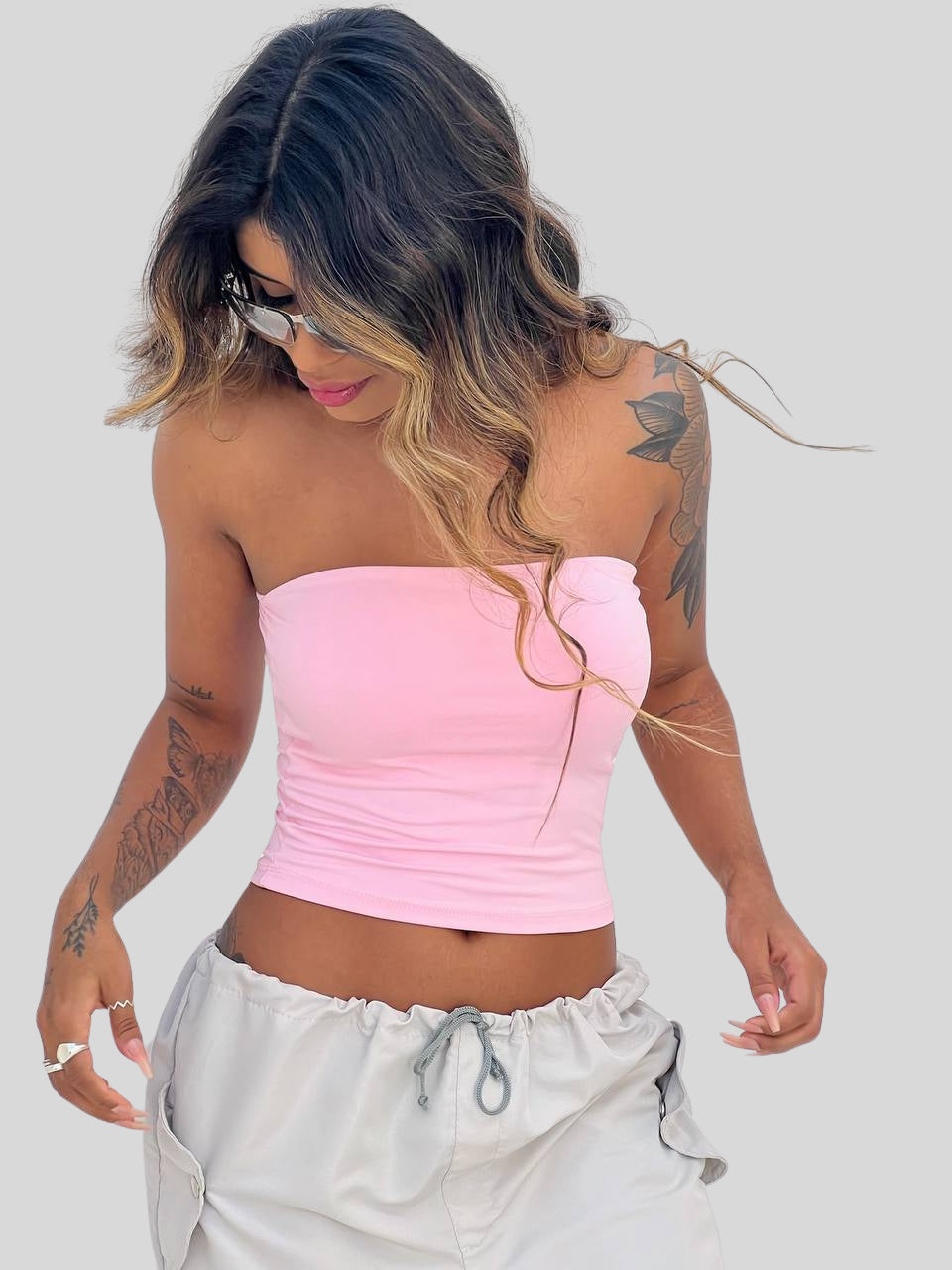 Blusa Cropped Tube Top Tomara Que Caia Com Forro