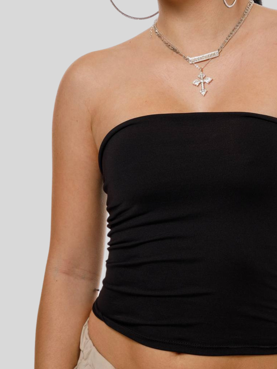 Blusa Cropped Tube Top Tomara Que Caia Com Forro