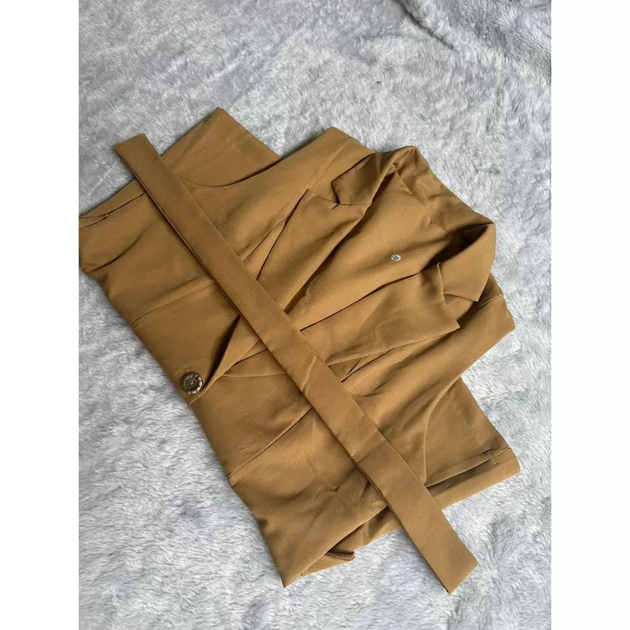 Colete Feminino Comprido tecido alfaiataria