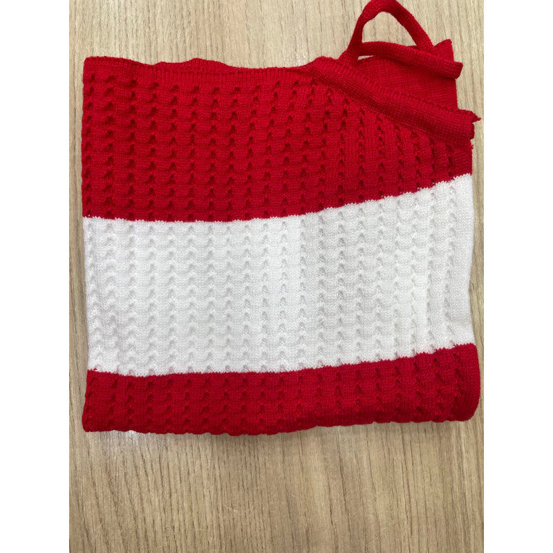 Cropped tricô modal frente Único listrado de bico com amarração nas costas