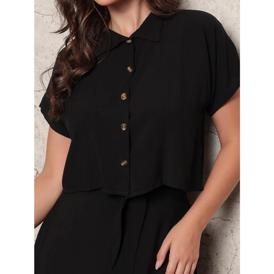Conjunto Feminino Alfaiataria – Cropped e Saia Longa Rodada com Fenda Meia Lua