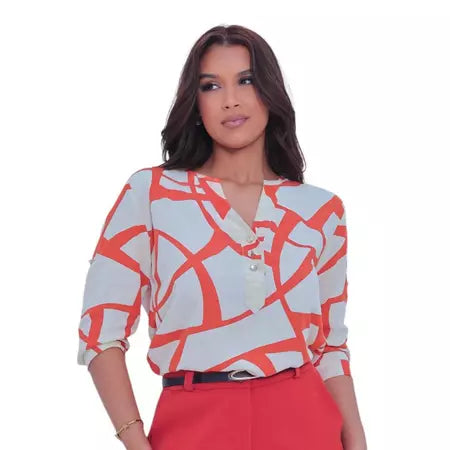 Camisa Social Feminina Manga 3/4