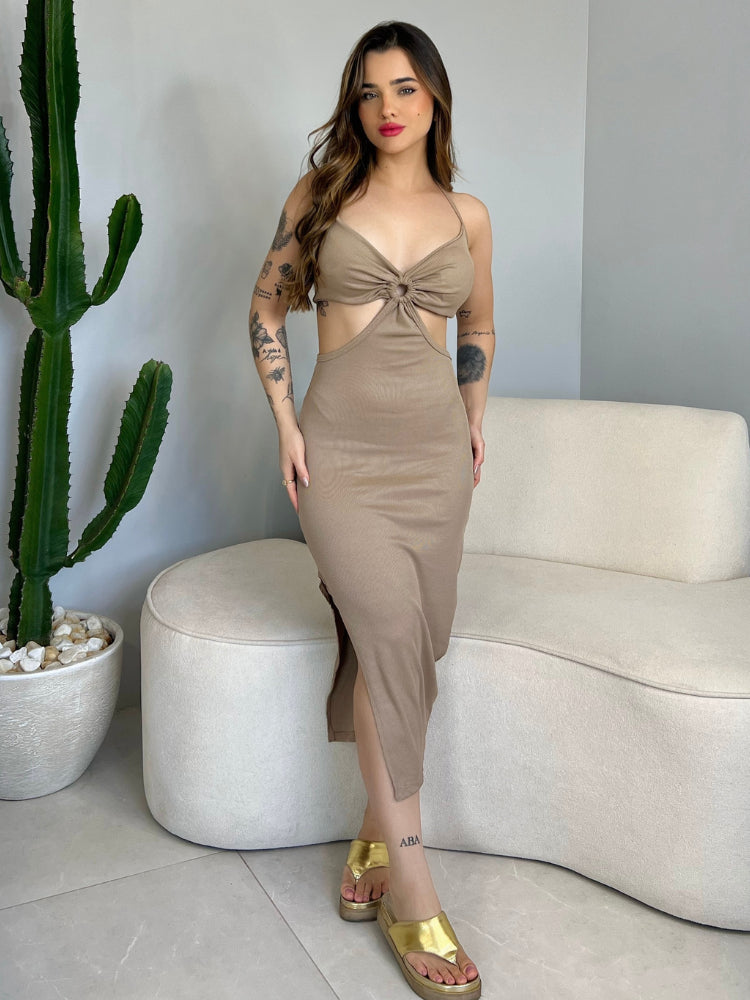 Vestido Feminino Midi - Versátil, Minimalista e Sofisticado