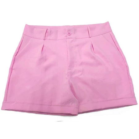 Short Feminino Alfaiataria Plissado Elegante e Confortável