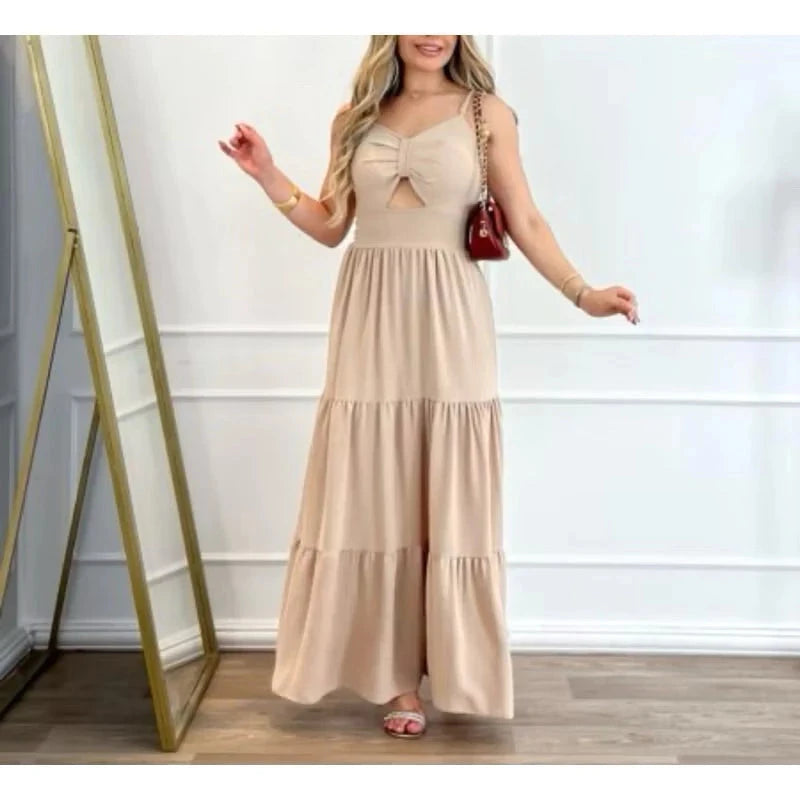 Vestido Longo Bojo Feminino Alça Regulável Linha Premium Simples Glamour