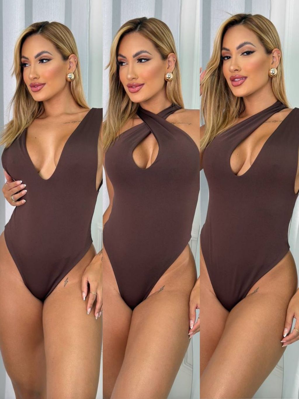 Body Feminino Suplex Regata 3 em 1 Forro Duplo Básico Moda Casual