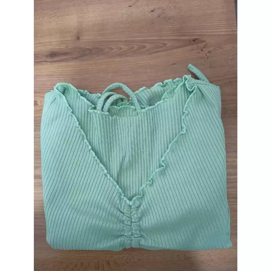 Cropped Feminino Drapeado Gringa Manga Longa