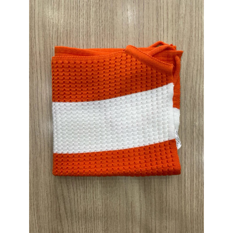 Cropped tricô modal frente Único listrado de bico com amarração nas costas