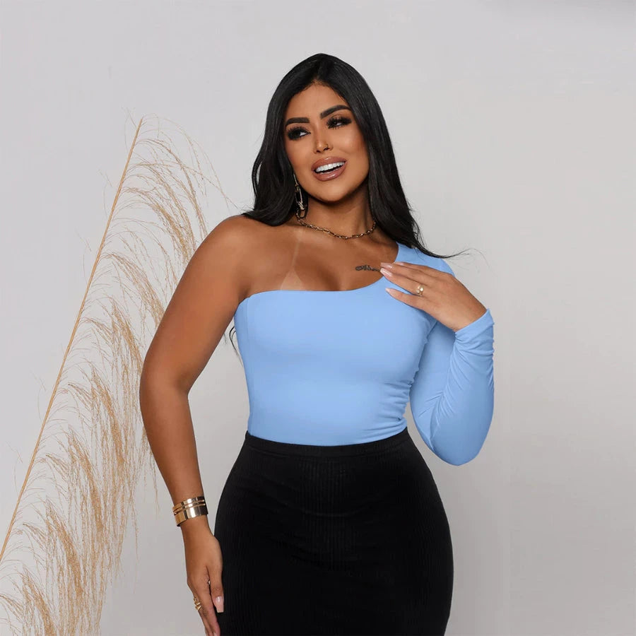 Body Feminino Mula Manca Suplex Manga Longa Simples Glamour