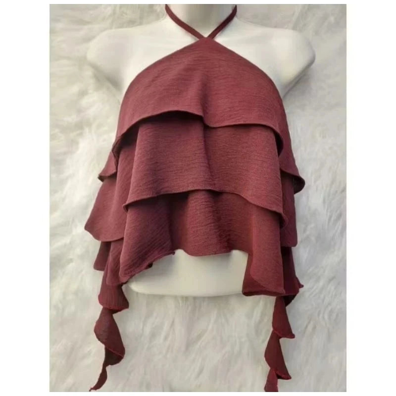 Blusa Feminina Bata de Verão com 3 Babados Luxuosa Simples Glamour