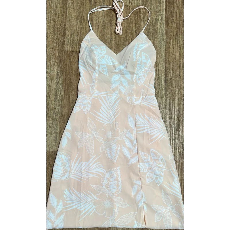 Vestido Longo Feminino Costa Nua Estampado com Fenda e Bojo