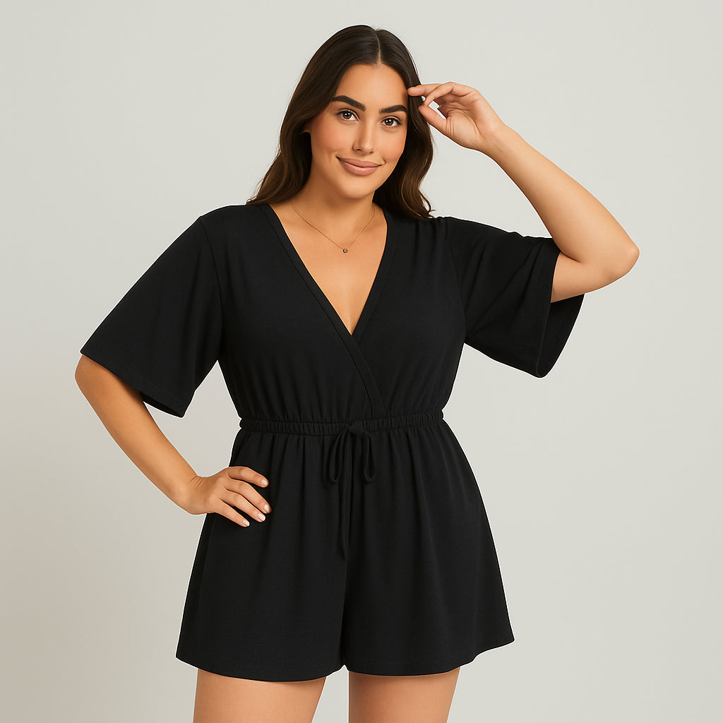 Macaquinho Feminino Estilo Vestido Soltinho Macacão Curto