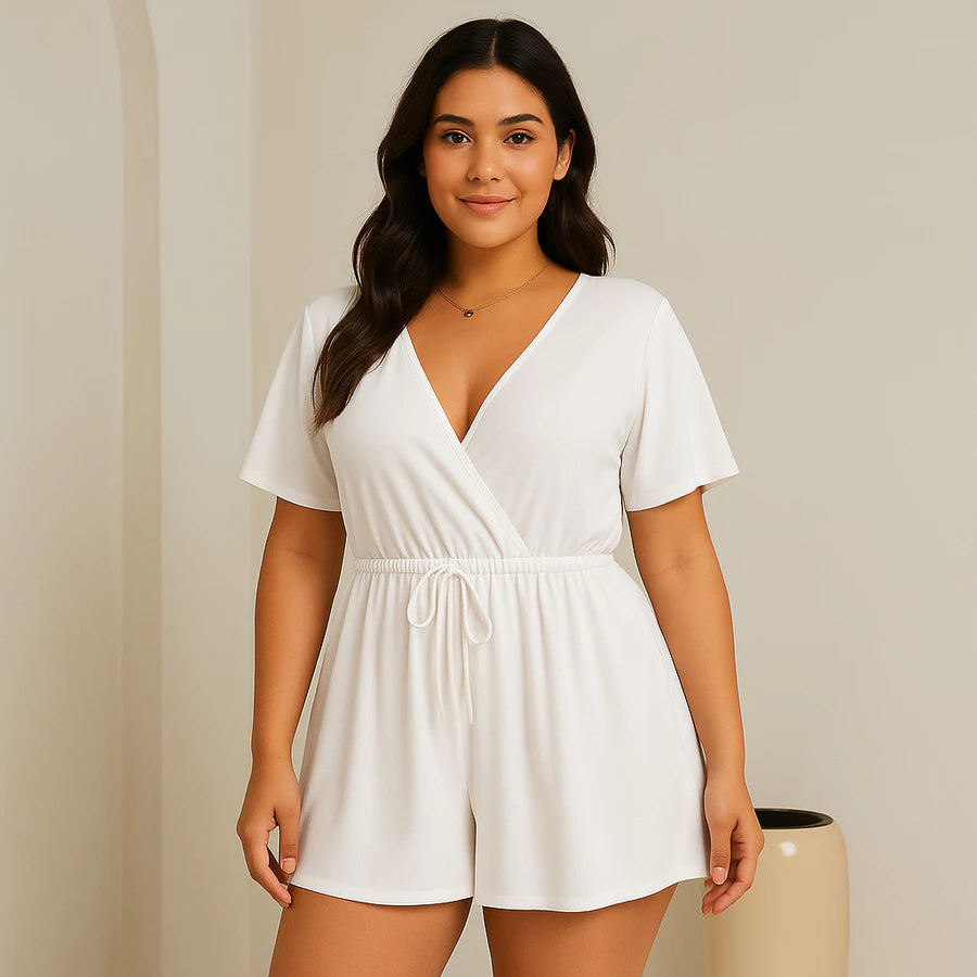 Macaquinho Feminino Estilo Vestido Soltinho Macacão Curto