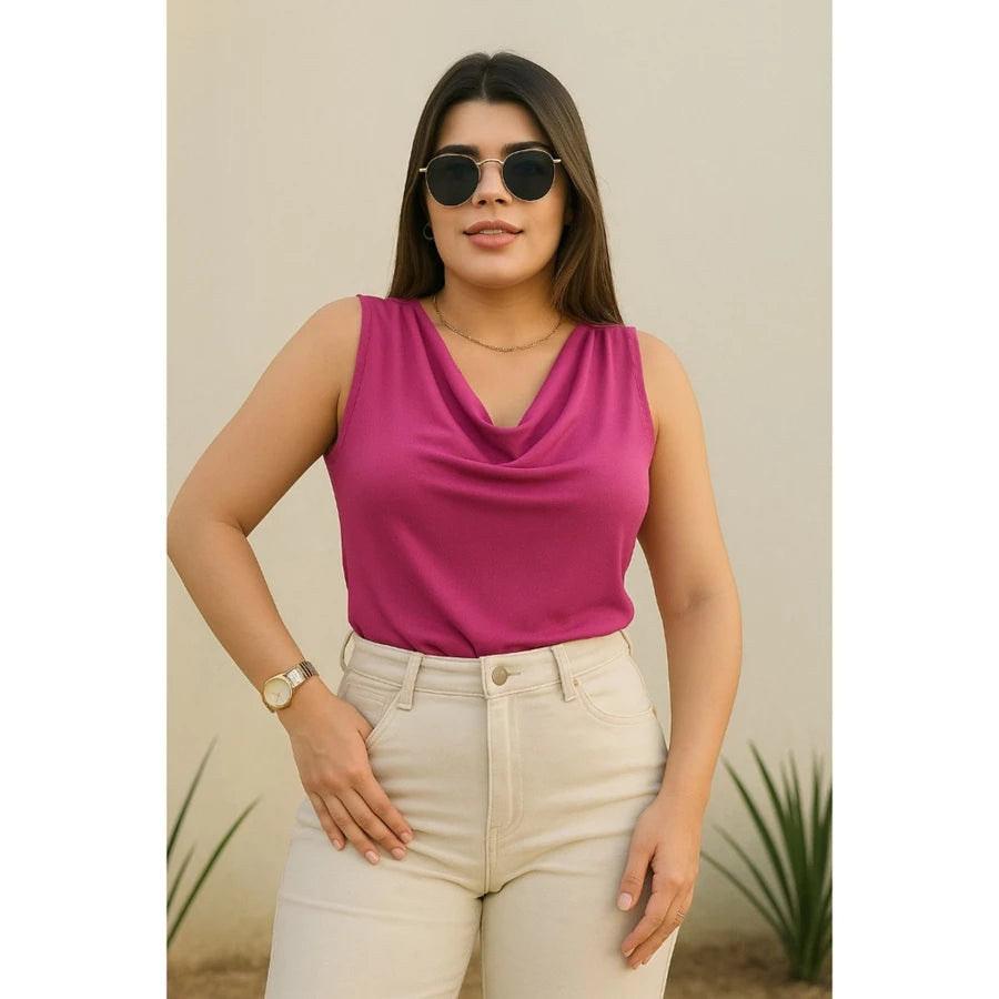 Blusa Feminina Gola Boba Suplex Light Moda Verão Elegante