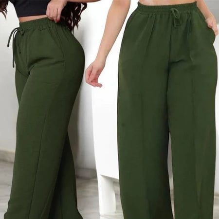 Calça Pantalona Feminina Duna Cintura Alta com Bolso