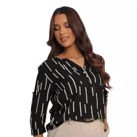 Camisa Social Feminina Manga 3/4 Simples Glamour