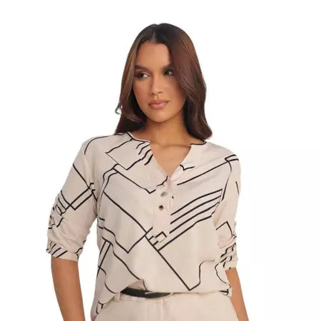 Camisa Social Feminina Manga 3/4