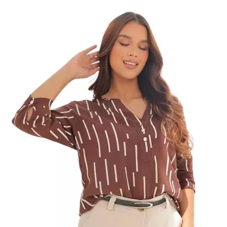 Camisa Social Feminina Manga 3/4