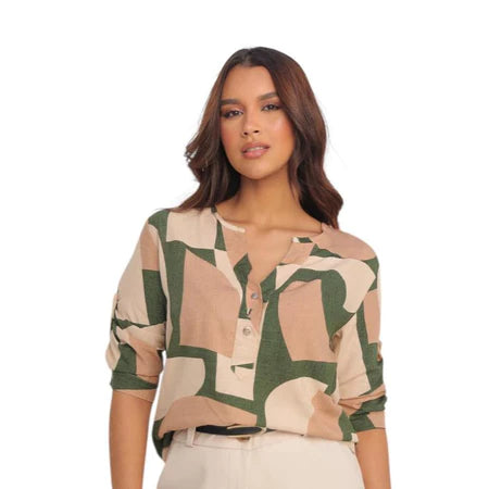 Camisa Social Feminina Manga 3/4