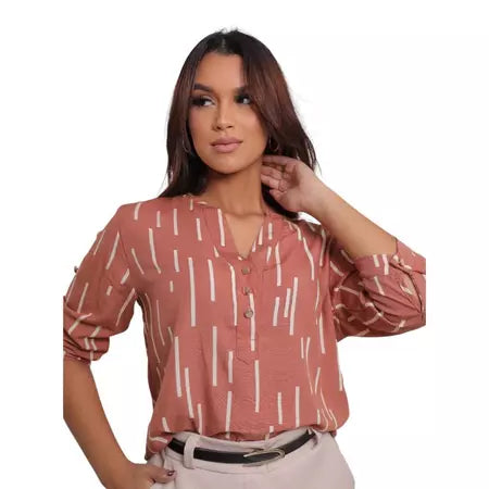 Camisa Social Feminina Manga 3/4
