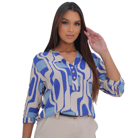 Camisa Social Feminina Manga 3/4