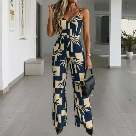 Macacão Longo Feminino Pantalona Estampado