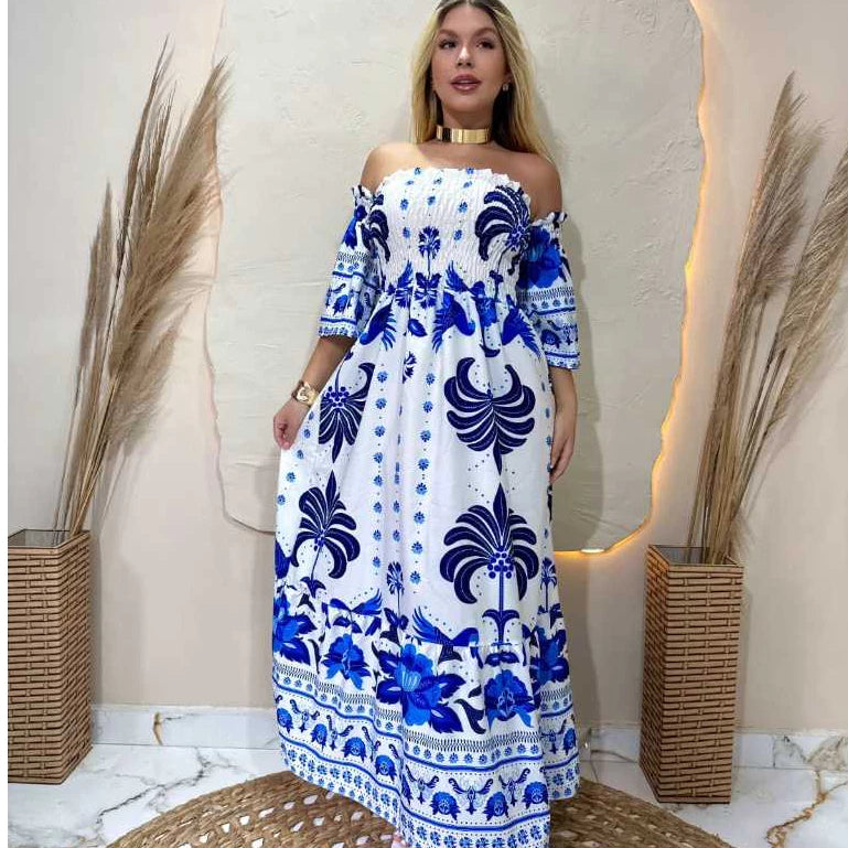 Vestido Longo Feminino Moda Ciganinha Verão