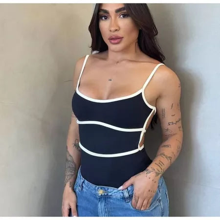 Body Feminino Costa Nua em Suplex com Alça Fina