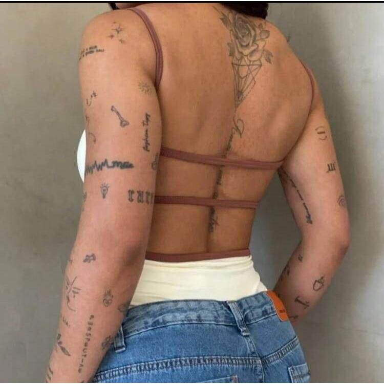 Body Feminino Costa Nua em Suplex com Alça Fina