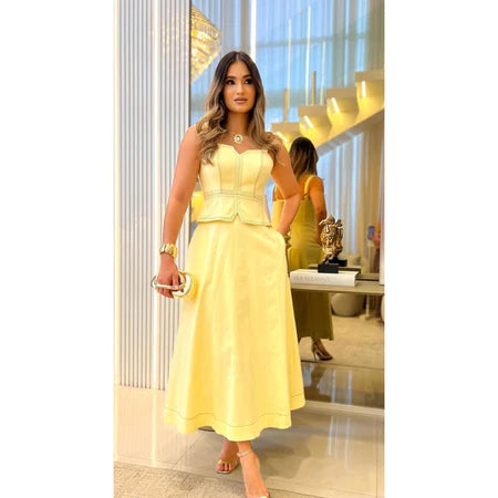 Vestido Midi em Tecido Sensorial Texturizado Premium