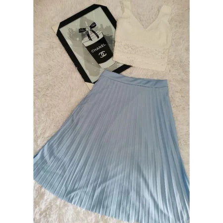 Saia Midi Plissada Feminina
