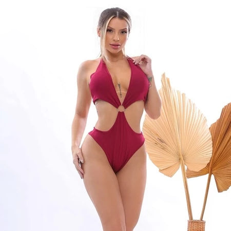 Body Maiô Feminino com Bojo e Detalhes em Argola