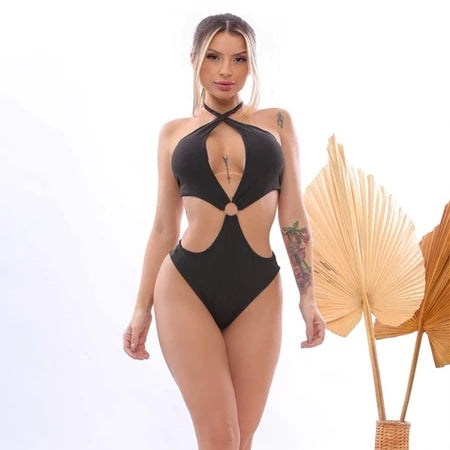 Body Maiô Feminino com Bojo e Detalhes em Argola