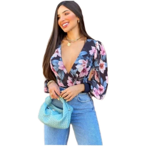 Body Feminino Body Manga Longa Tule Com Bojo Simples Glamour