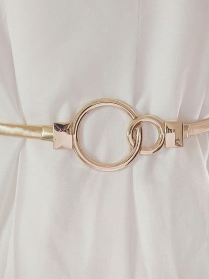 Cinto Feminino Fino Elástico com Detalhes Geométricos