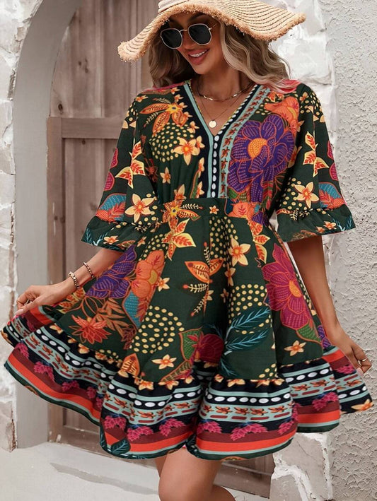 Vestido Floral Soltinho Feminino Estampado Moda Verão