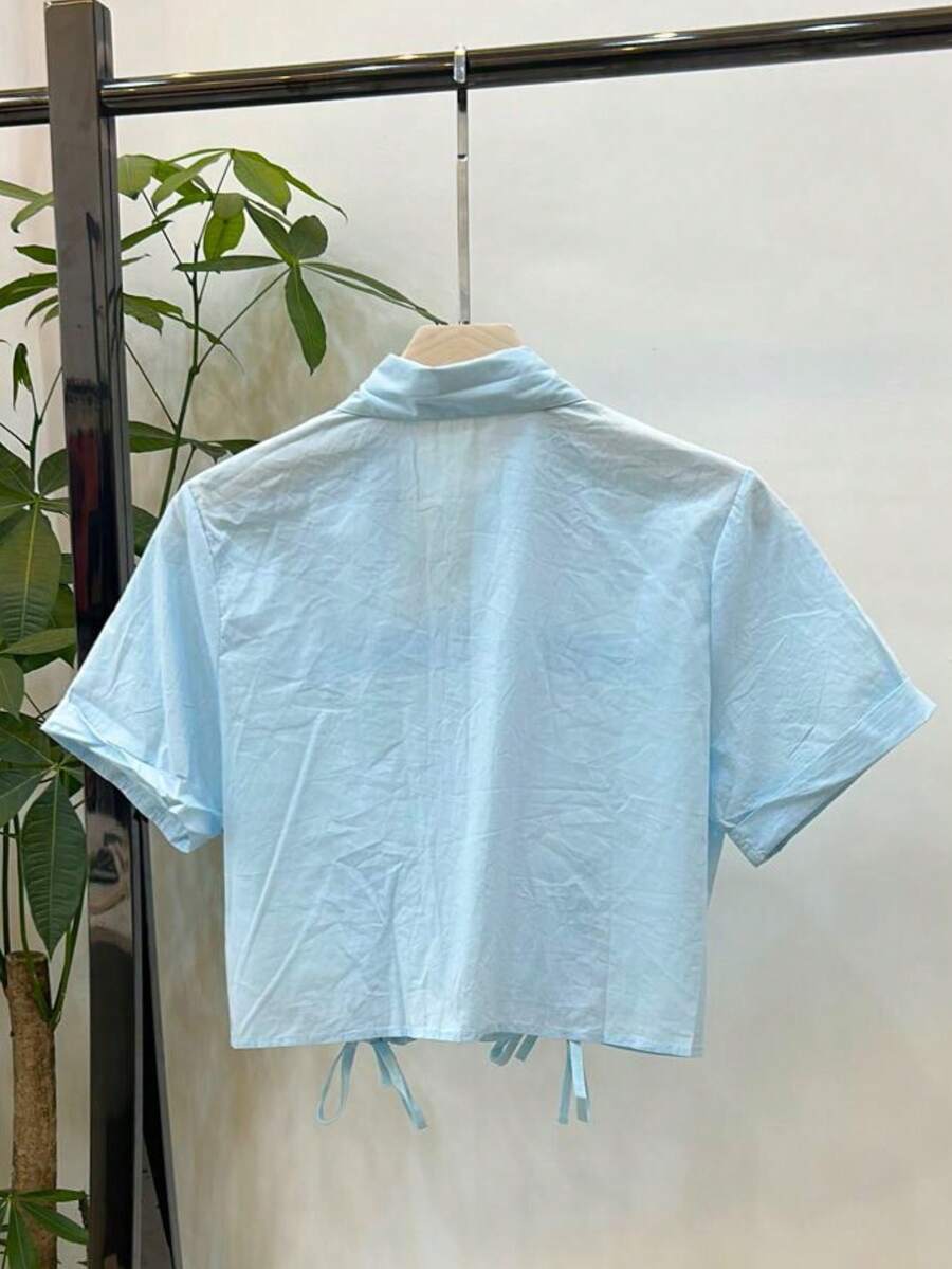 Cropped Feminino Slim Fit com Pérolas