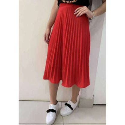 Saia Midi Plissada Feminina