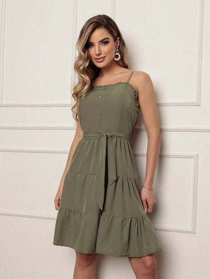 Vestido Curto Feminino com Bojo e Cinto