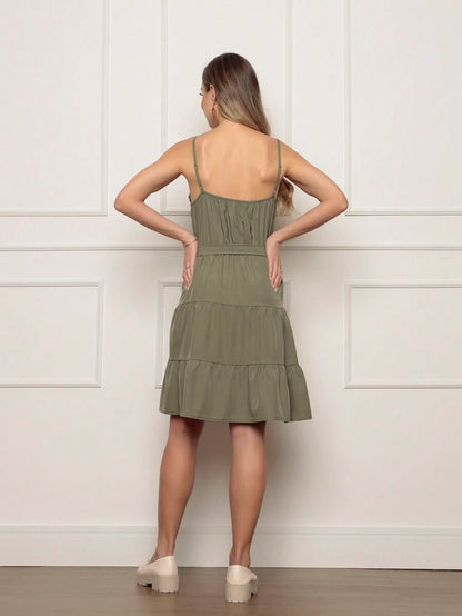 Vestido Curto Feminino com Bojo e Cinto