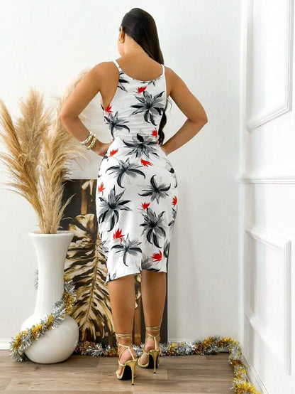Vestido Feminino Midi Neoplex de Alcinha com Fenda