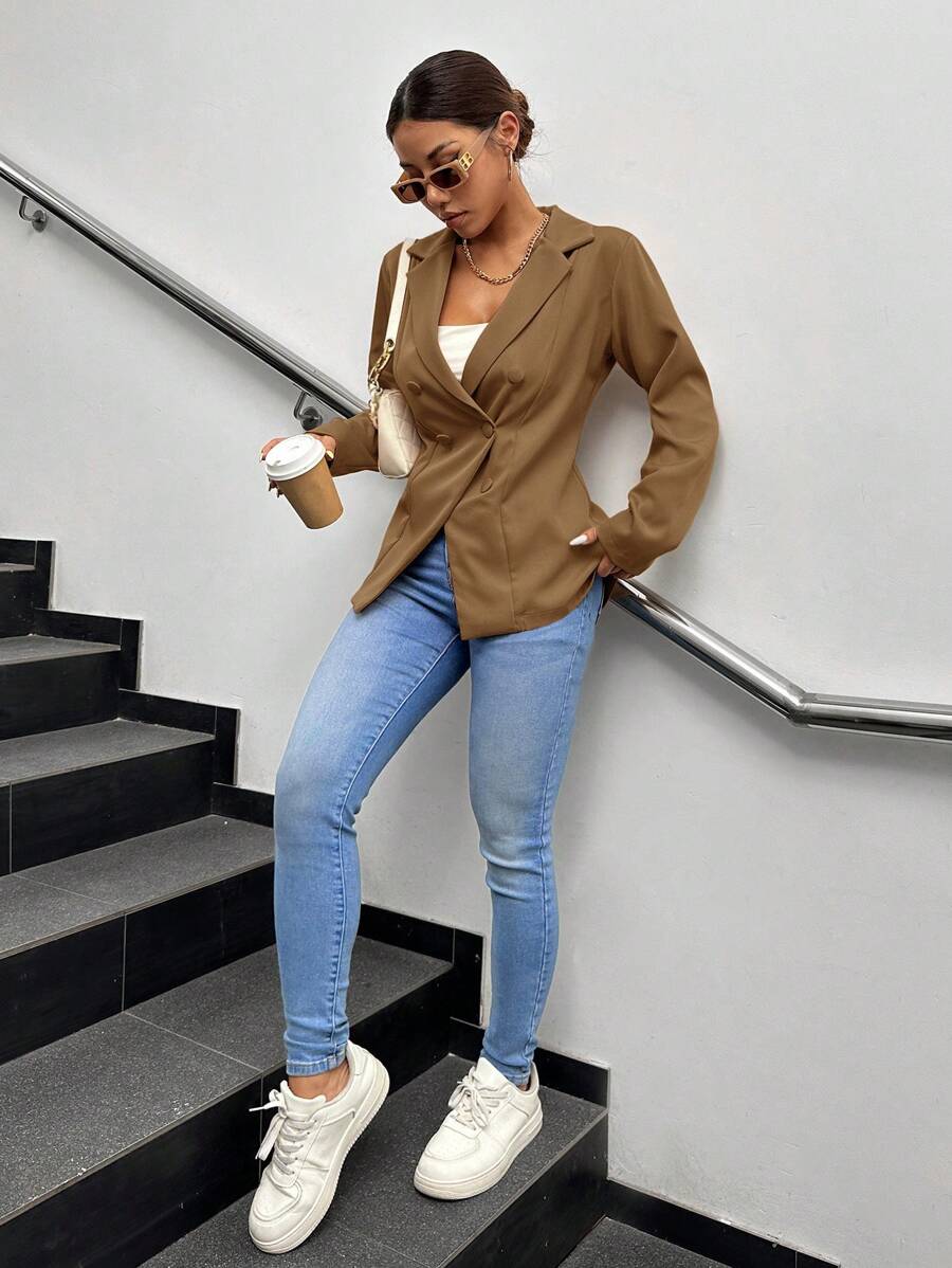 Blazer Feminino Elegante de Alfaiataria em Tecido Premium