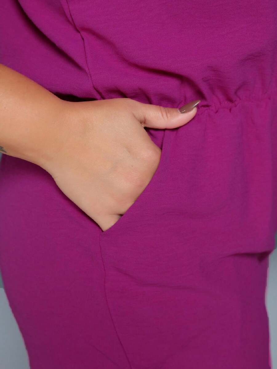 Macaquinho Plus Size Feminino Short Leve com Alças