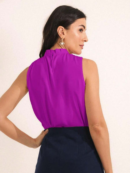 Blusa Feminina Social Regata Gola Alta