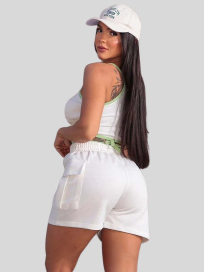 Conjunto Feminino Blusa e Short com Bolsos