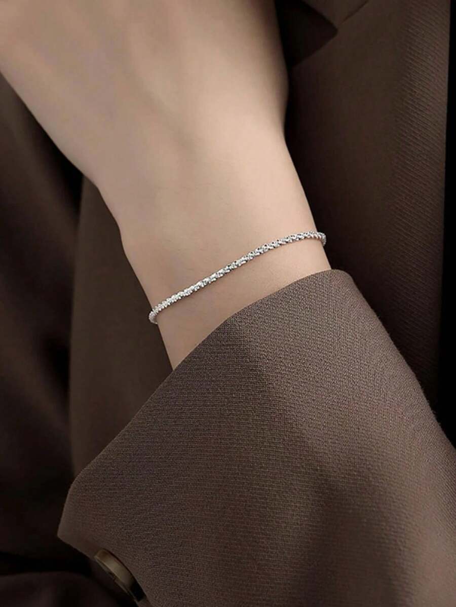 Kit 2 Pulseiras Femininas Banhadas a Prata 925